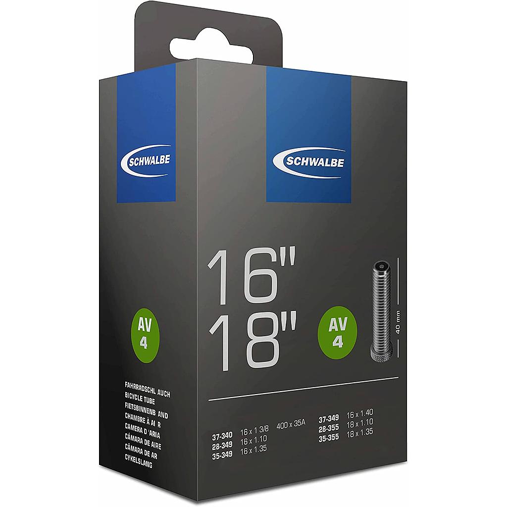 SCHWALBE Schlauch AV4 Autoventil 16"/40/28/37-340/355